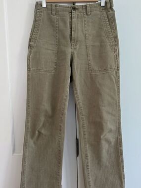 ALEX MILL Neil Pant In Herringbone, Vintage Olive, Size 0